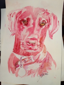 Izzy all in Pink- a practice painting